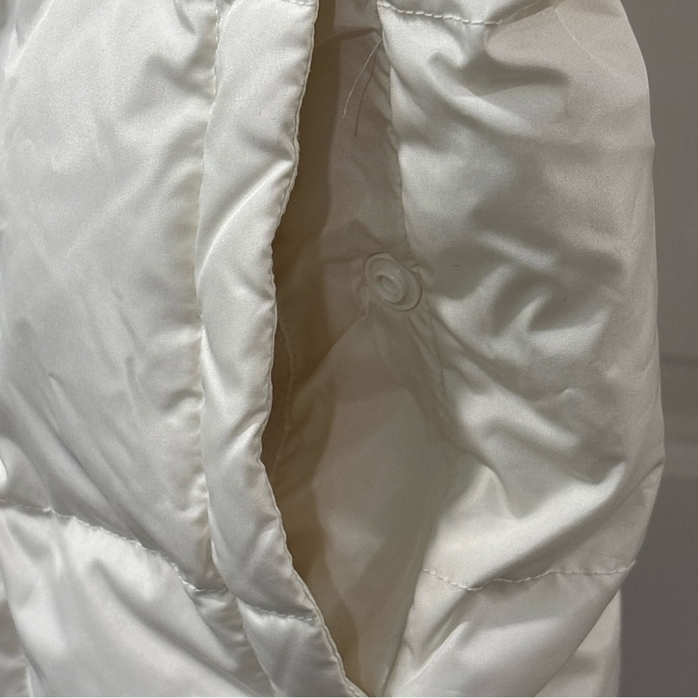 Lands End Women’s Full Zip Down Filled Puffer Vest Size Large Winter White EUC - Picture 5 of 9